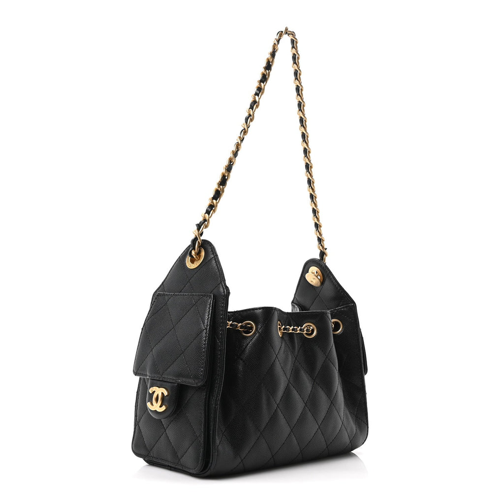 Caviar Quilted Mini Chanel 25 Handbag Black