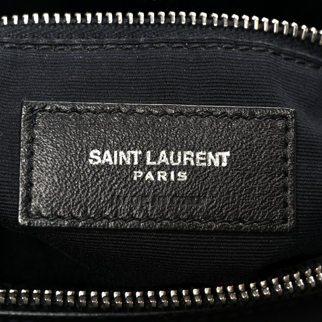 Calfskin Y Quilted Monogram Medium Loulou Chain Satchel Black