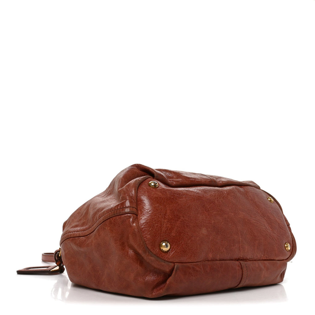 Vitello Shine Chain Tote Antico