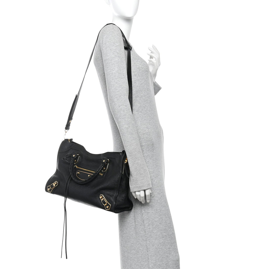 Chevre Gold Metallic Edge Hardware City Black