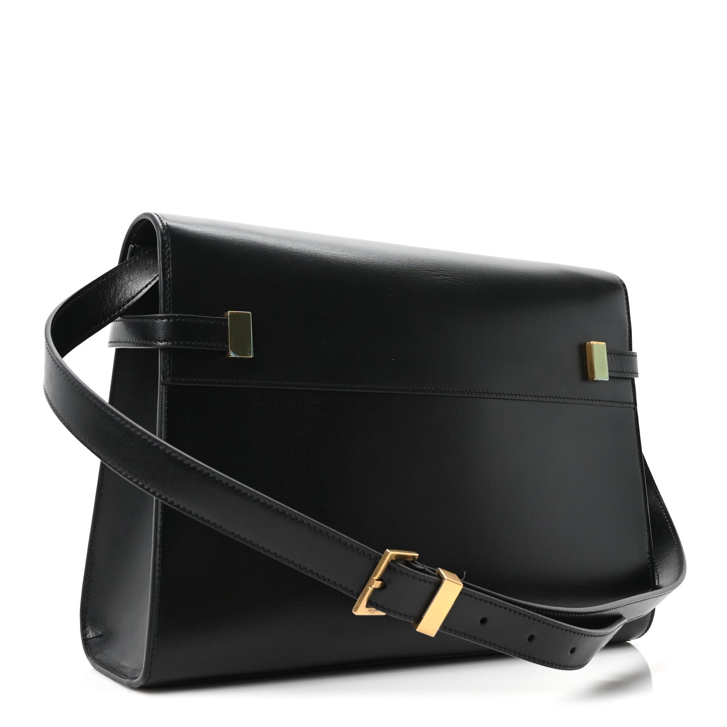 Smooth Calfskin Manhattan Shoulder Bag Black