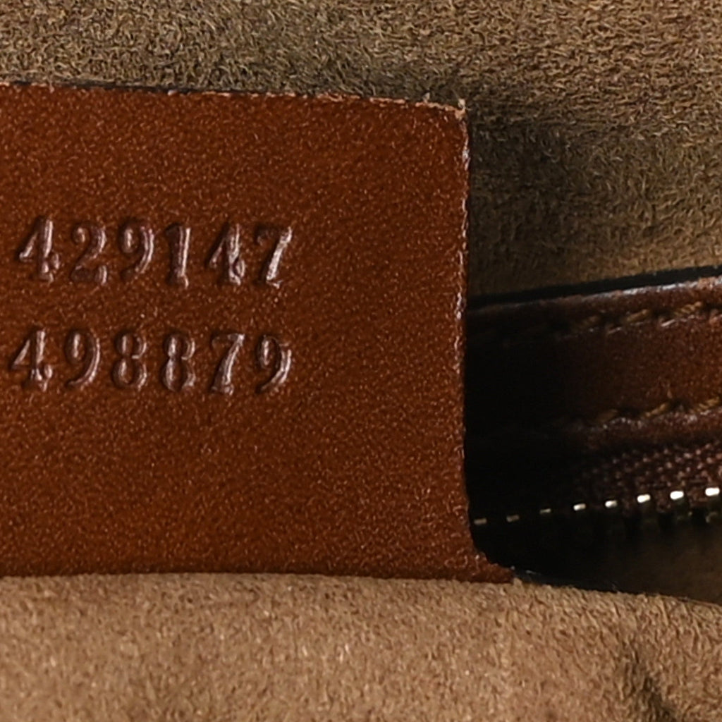 GG Supreme Monogram Linea A Foldover Tote Brown