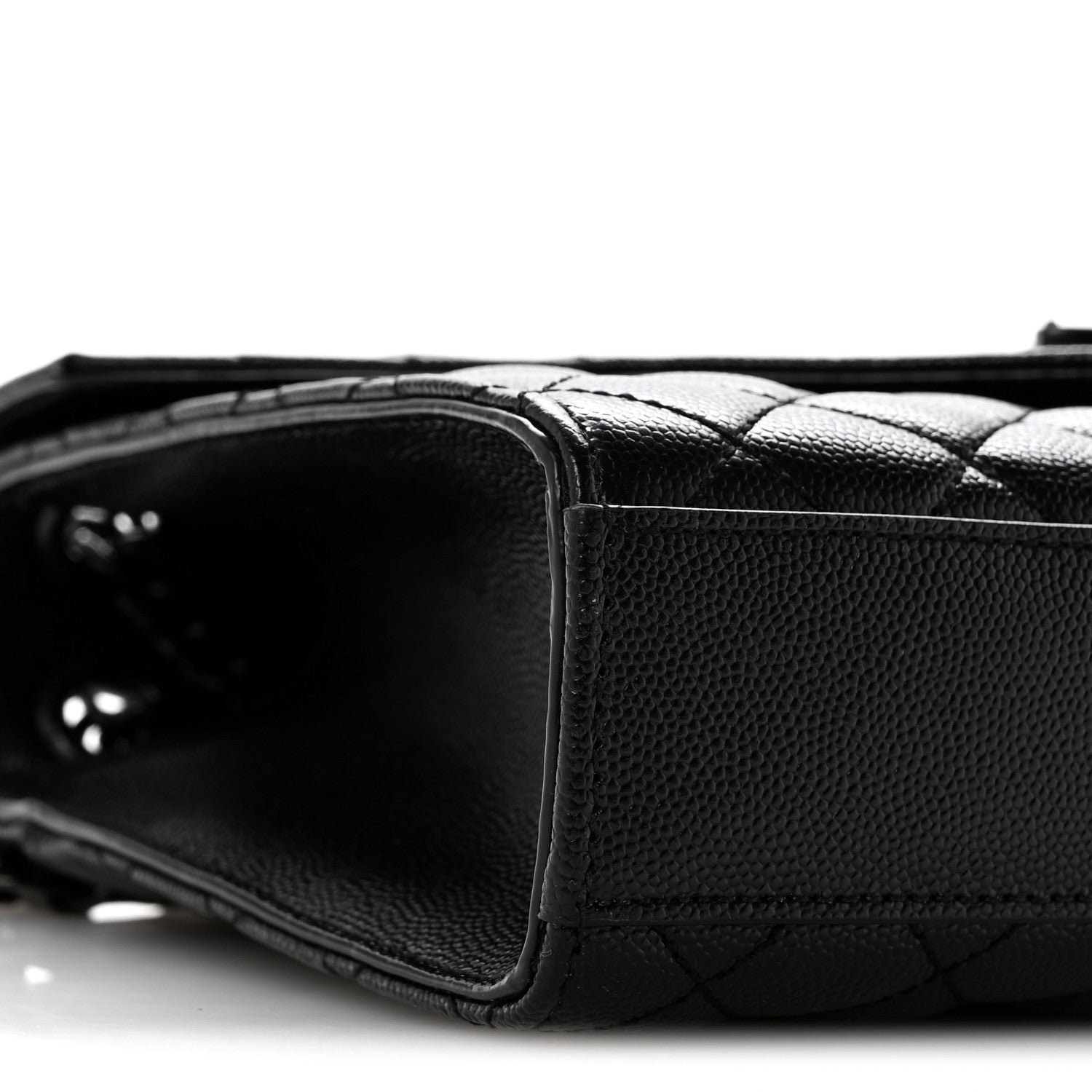Grain De Poudre Textured Mixed Matelasse Triquilt Medium Monogram Monochrome Satchel Black