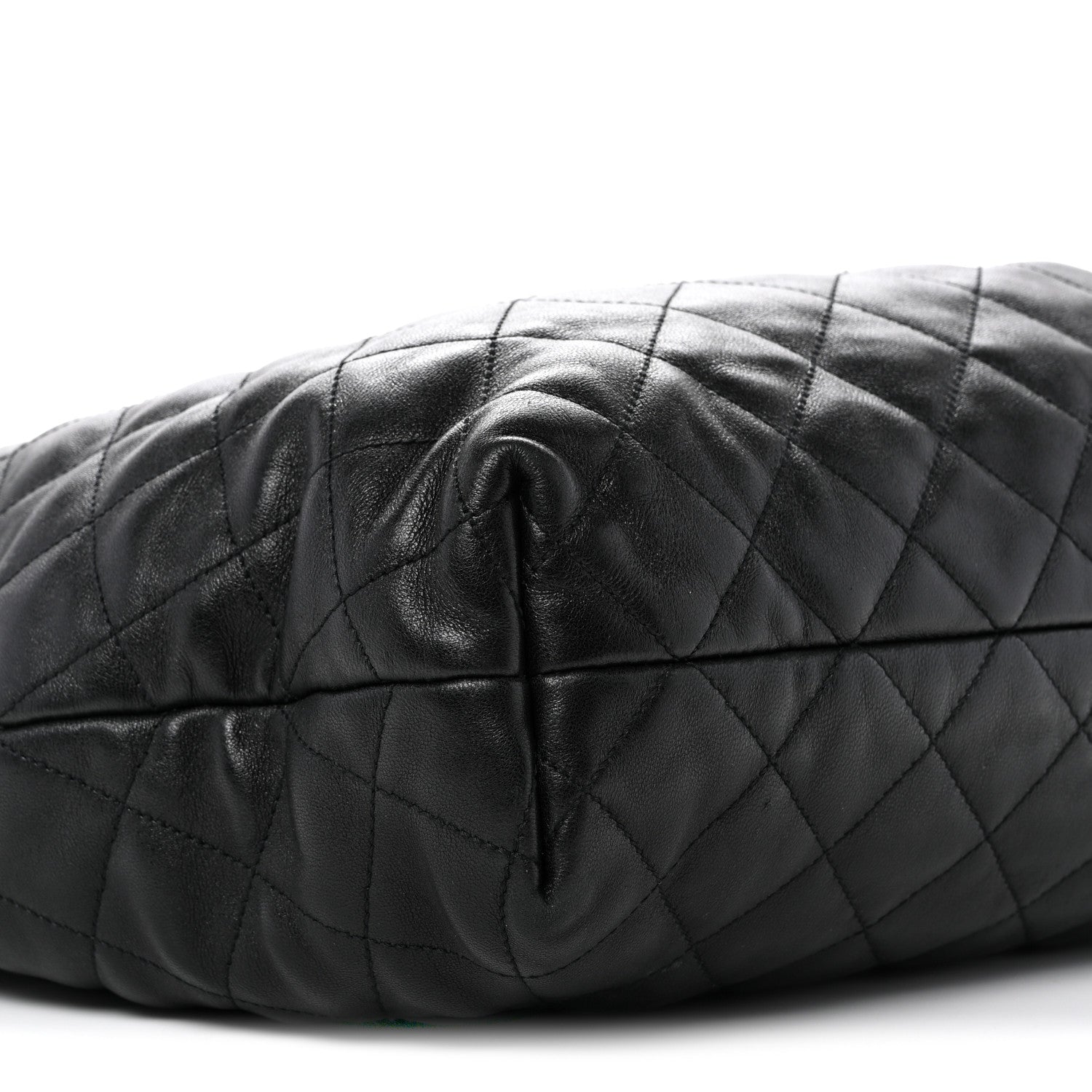 Lambskin Quilted Maxi Icare Shopping Tote Black