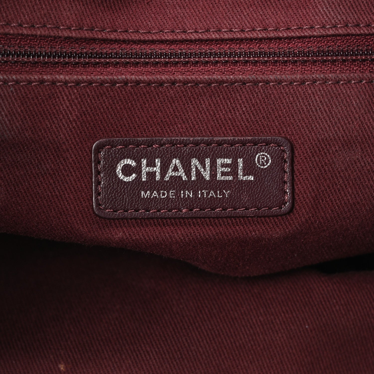Glazed Calfskin Quilted Tote Navy