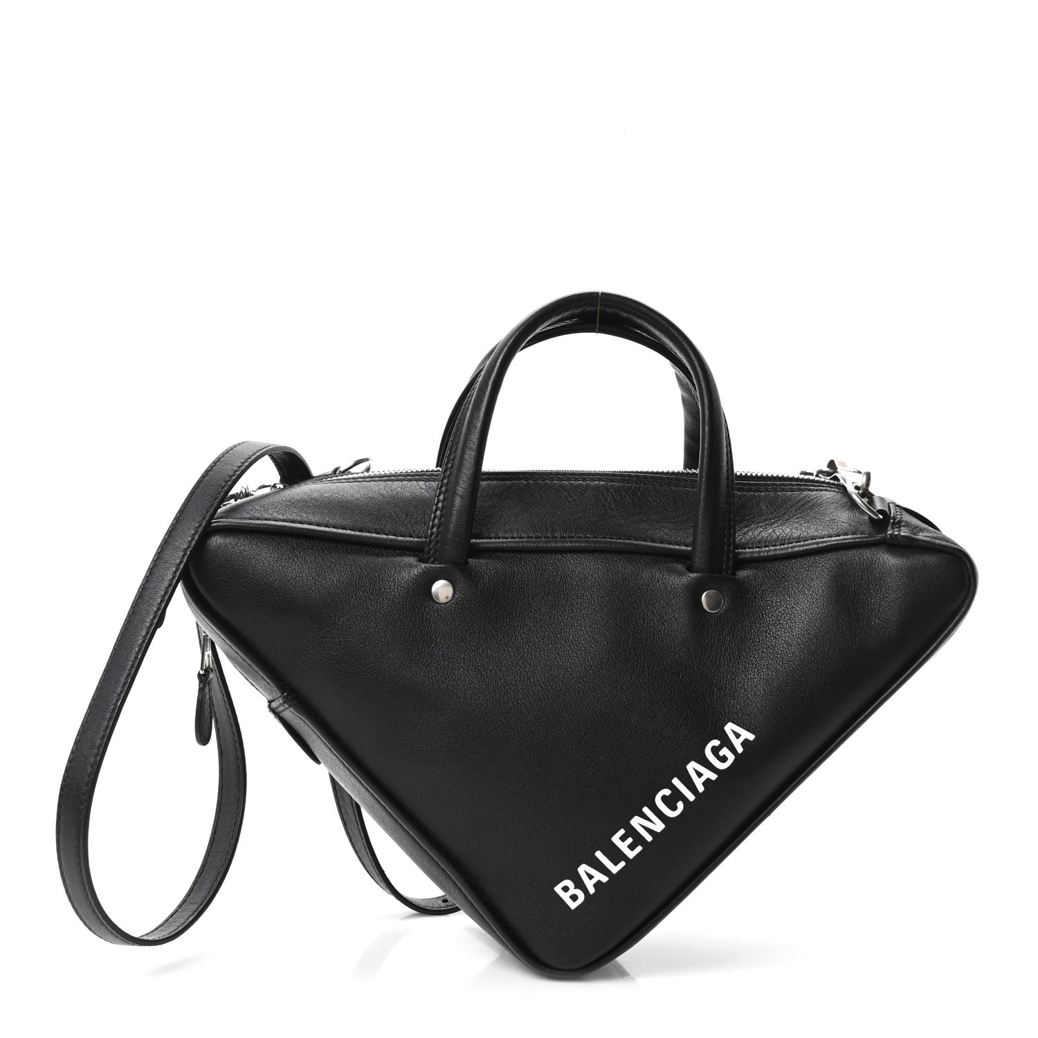Calfskin S Triangle Duffle Black