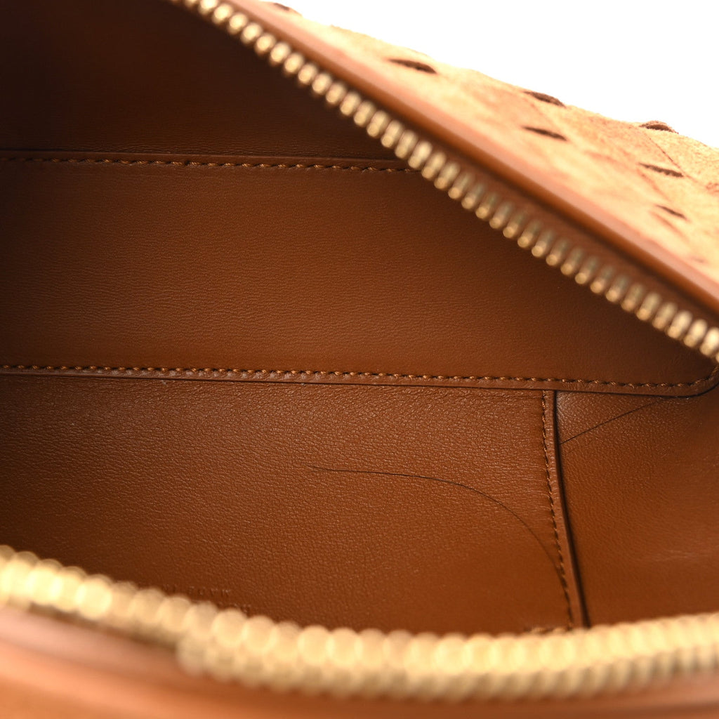 Suede Intrecciato Bang Bang Vanity Case Amber