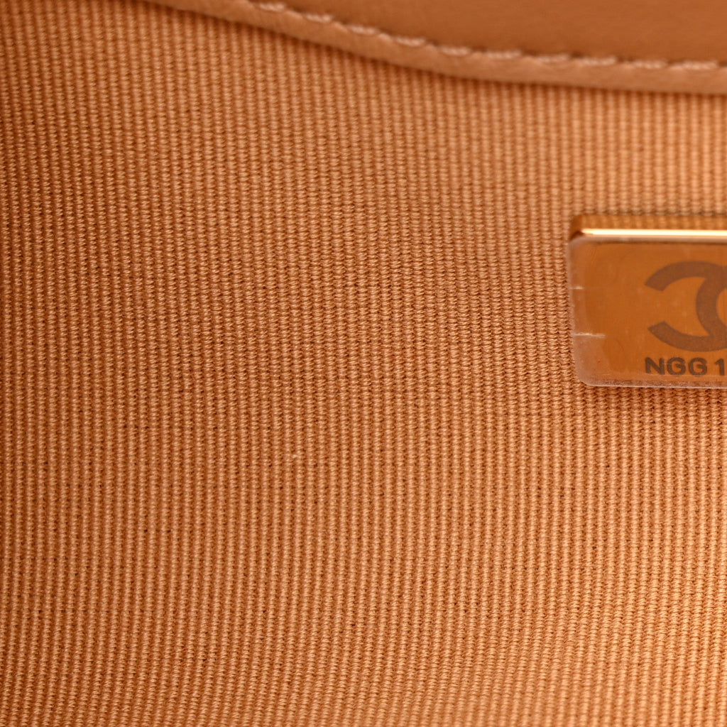 Suede Calfskin Lambskin Quilted Maxi Hobo Light Brown