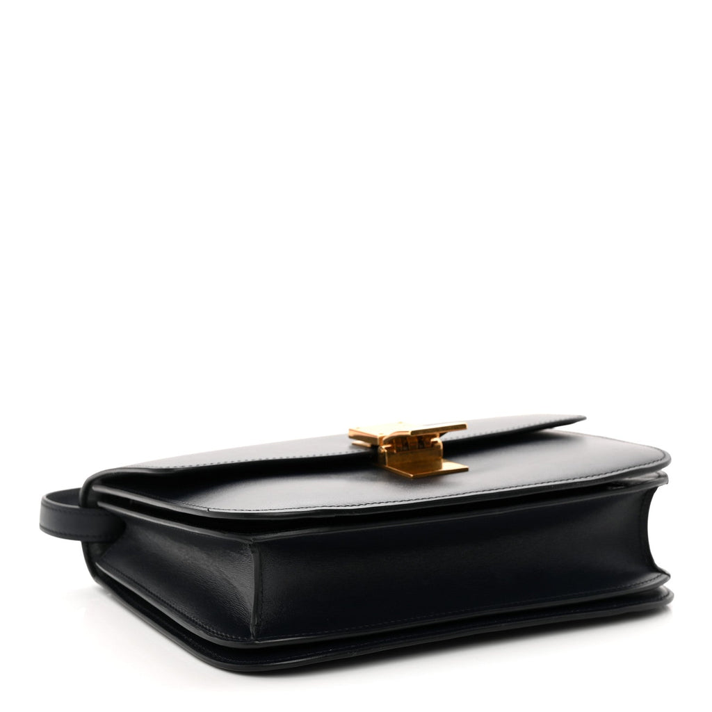 Box Calfskin Medium Classic Box Flap Bag Navy