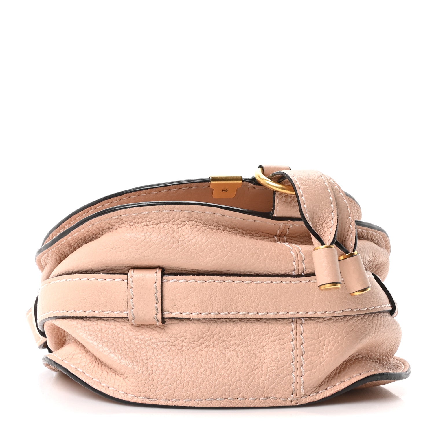 Grained Calfskin Small Marcie Saddle Bag Anemone Pink