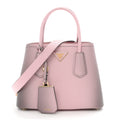 Saffiano Cuir Mini Double Bag Alabastro