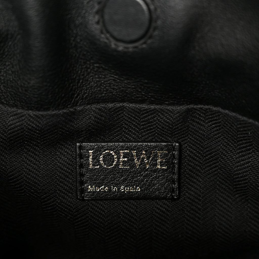 Jacquard Anagram Calfskin Mini Flamenco Knot Clutch Navy Black