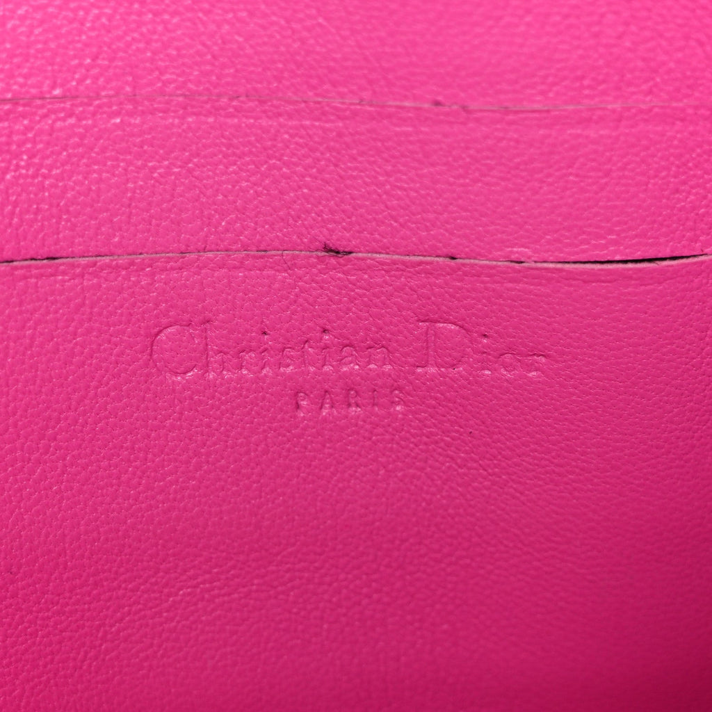 Lambskin Cannage Miss Dior Promenade Pouch Fuchsia