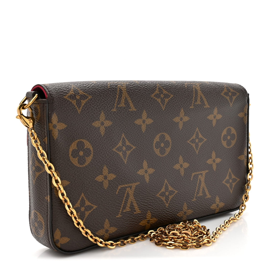 Monogram Pochette Felicie Chain Wallet Fuchsia