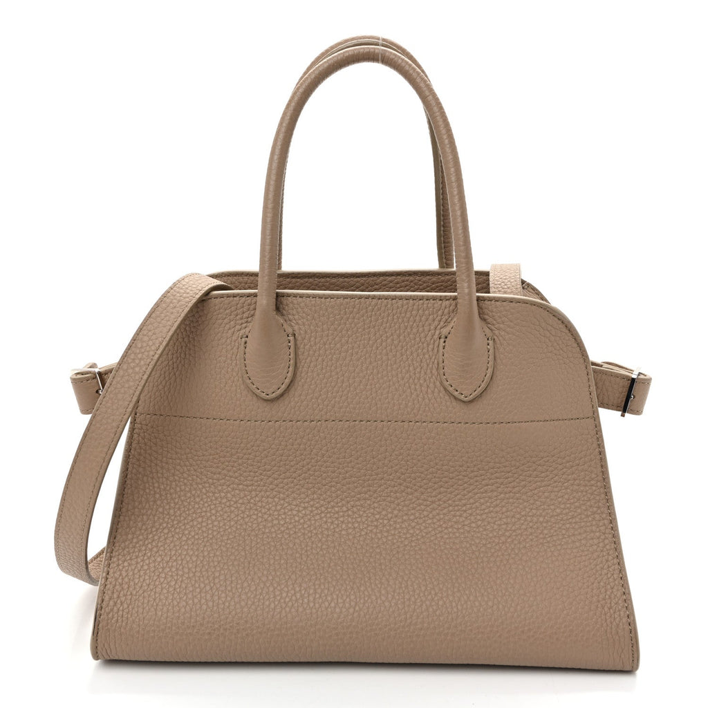 Grained Calfskin Soft Margaux 10 Bag Dark Taupe