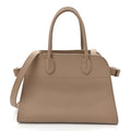 Grained Calfskin Soft Margaux 10 Bag Dark Taupe