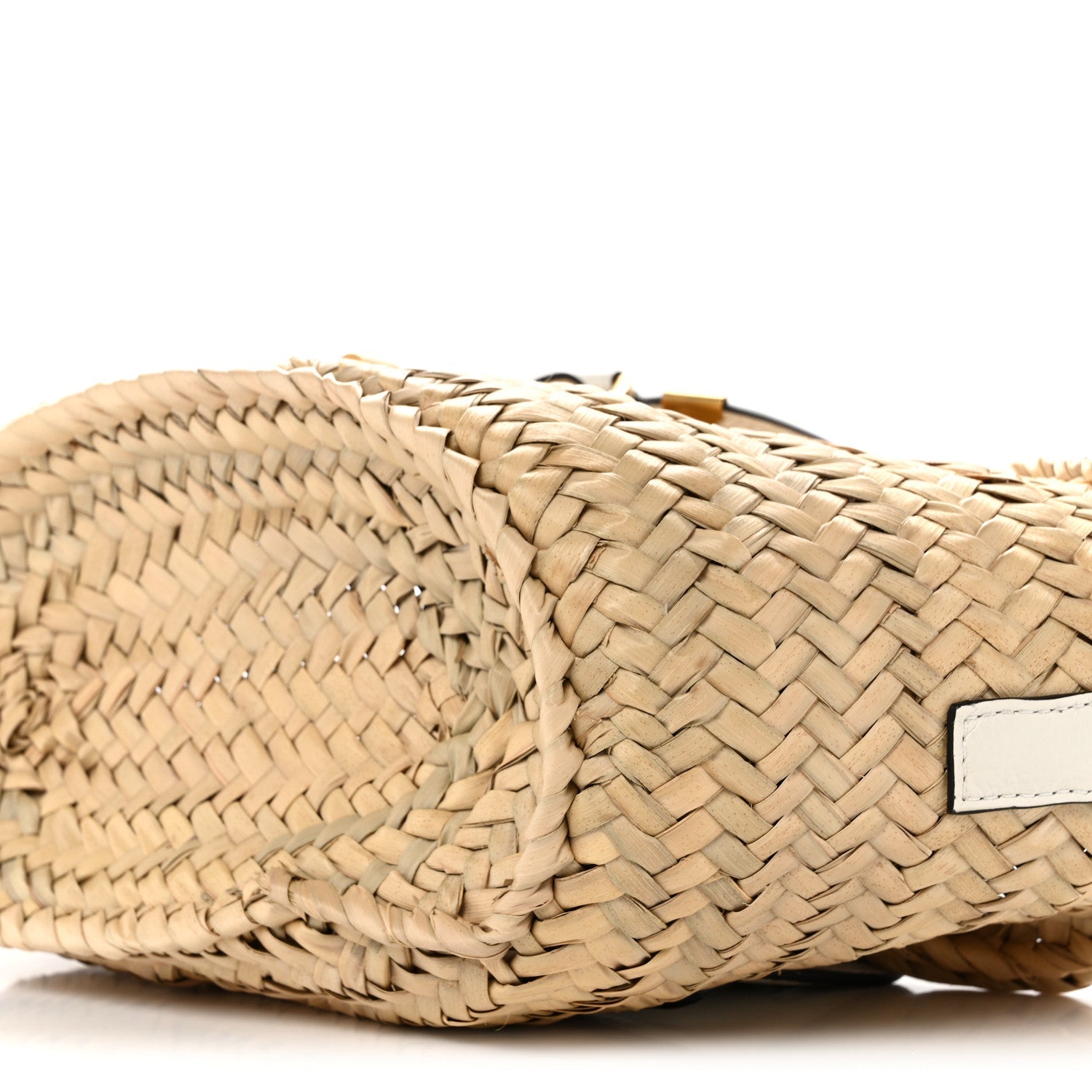 Raffia Calfskin Marcie Basket White