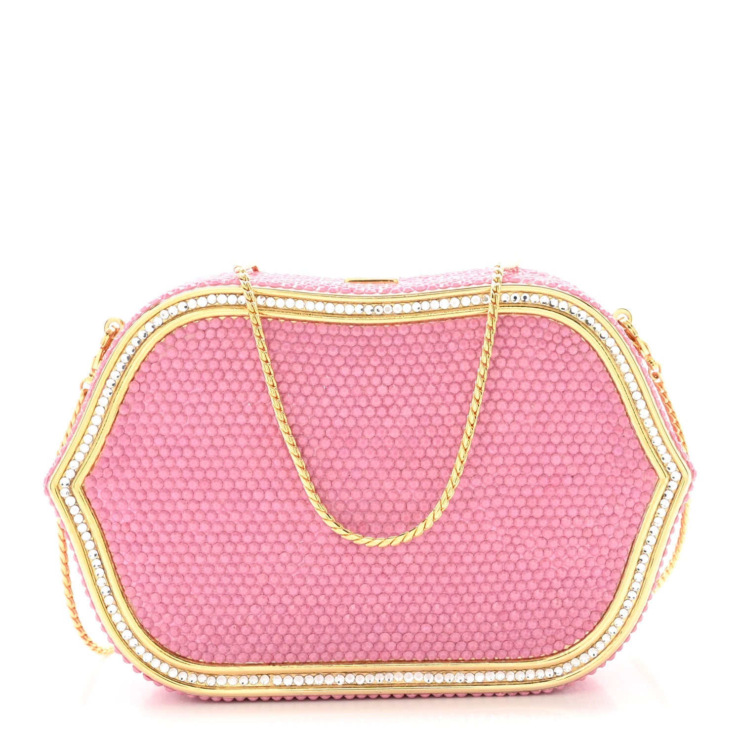 Swarovski Crystal Minaudière Clutch Pink