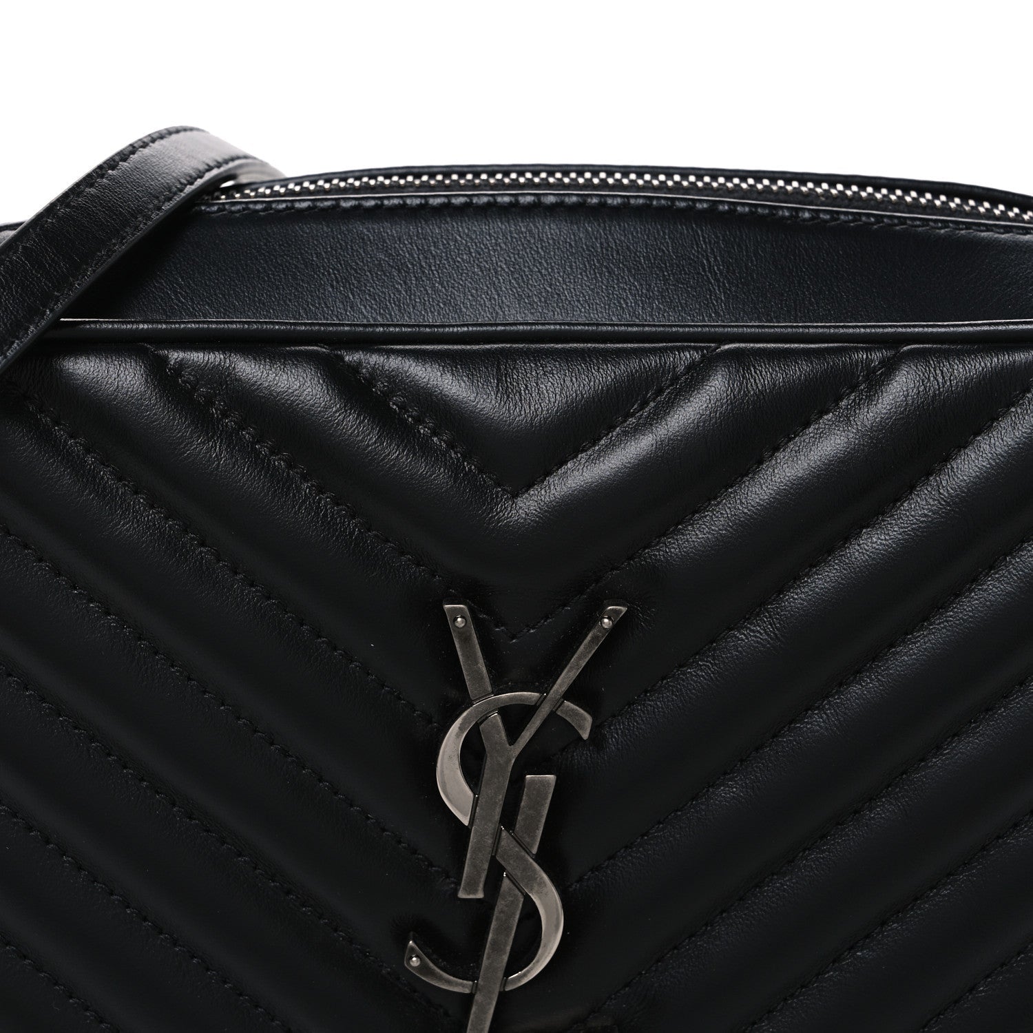 Calfskin Matelasse Monogram Lou Camera Bag Black
