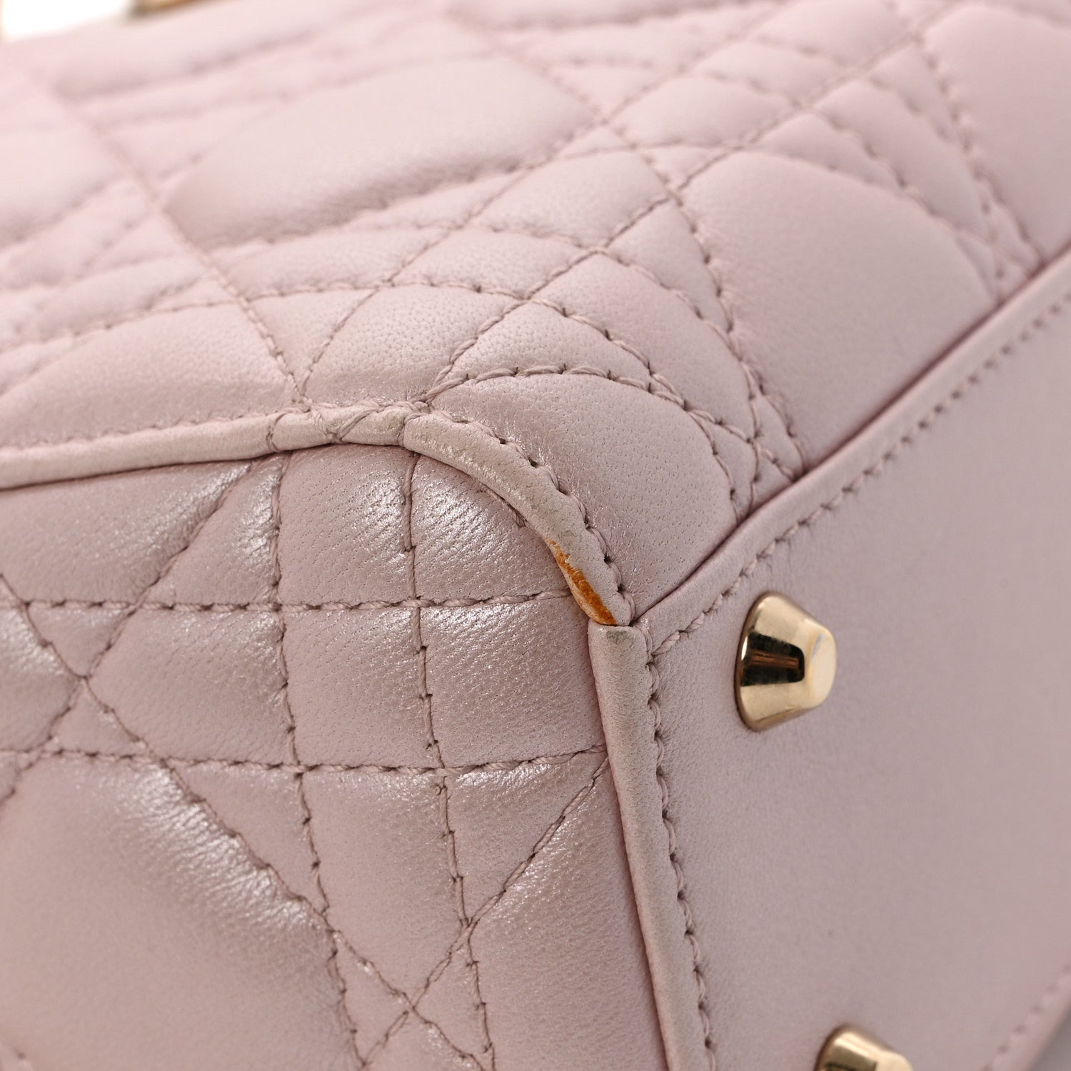 Metallic Lambskin Cannage Mini Lady Dior Lotus