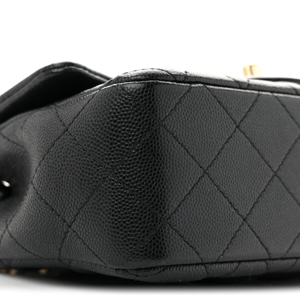 Caviar Quilted Mini Rectangular Flap Black
