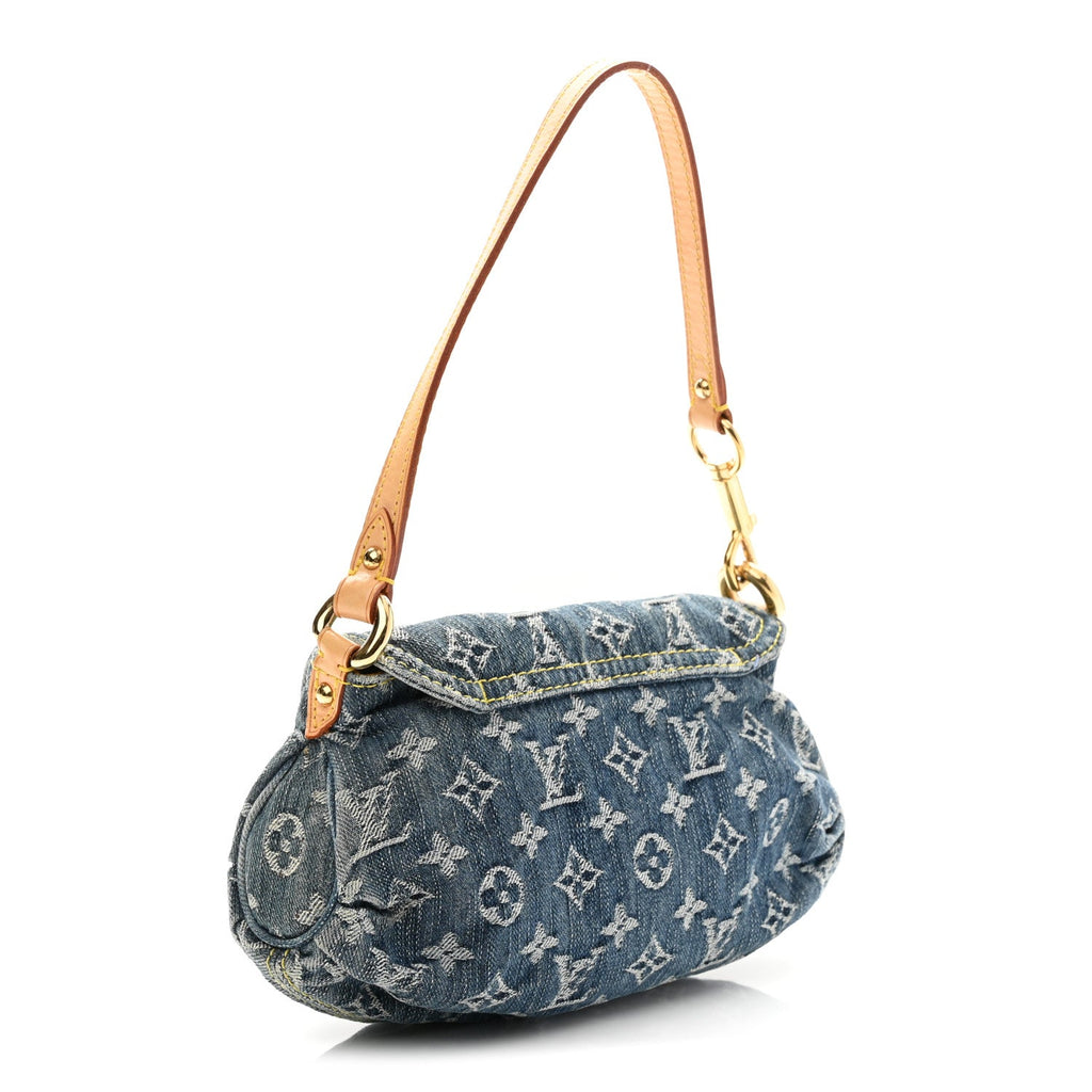 Monogram Denim Mini Pleaty Blue