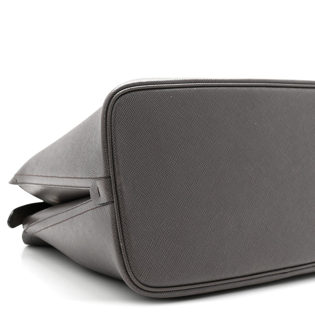 Saffiano Cuir Calfskin Matinee Tote Fumo Black