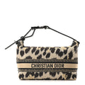 Canvas Mizza Embroidered Leopard DiorTravel Nomad Pouch Beige