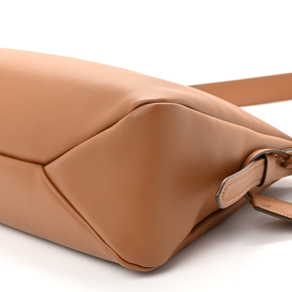 Soft Calfskin Large Aimee Shoulder Bag Caramel