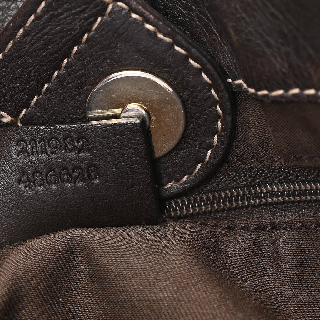Monogram Medium D Gold Tote Bag Brown