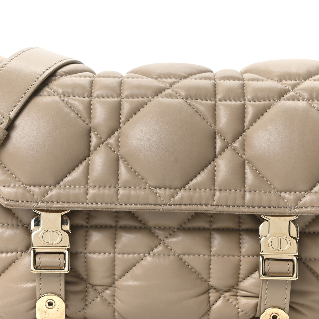 Calfskin Macrocannage Small Diorcamp Messenger Sand