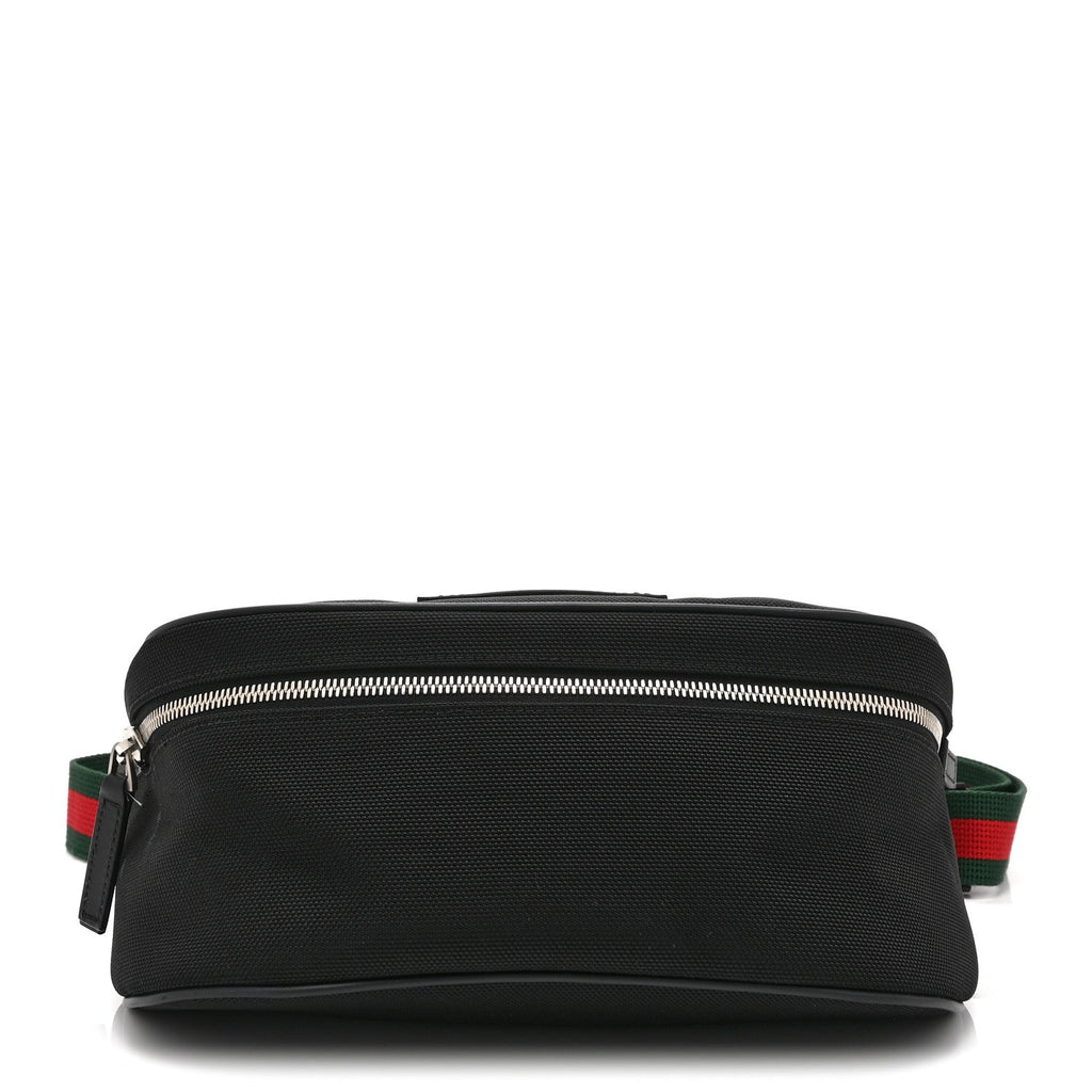 Techno Canvas Web Large Belt Bag Black