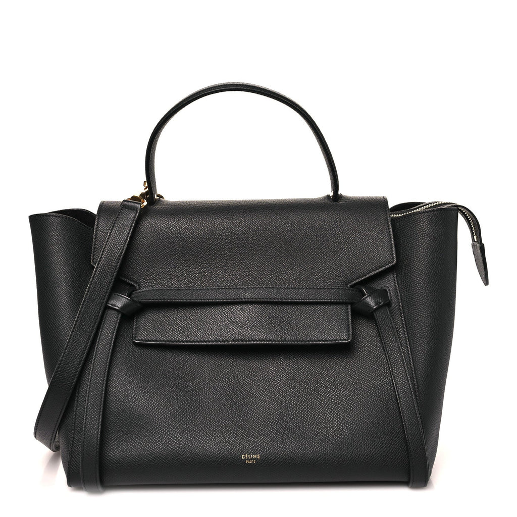 Grained Calfskin Mini Belt Bag Black