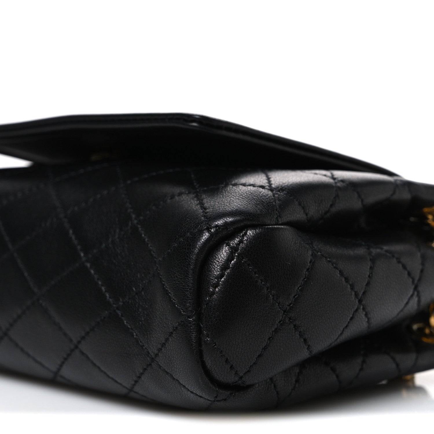 Lambskin Quilted Monogram Mini Nolita Black