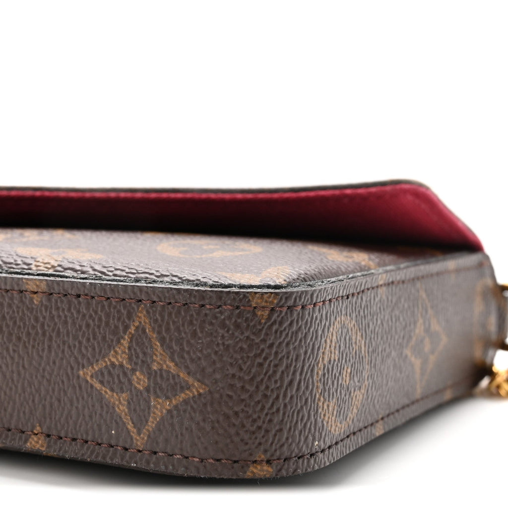 Monogram Pochette Felicie Chain Wallet Fuchsia