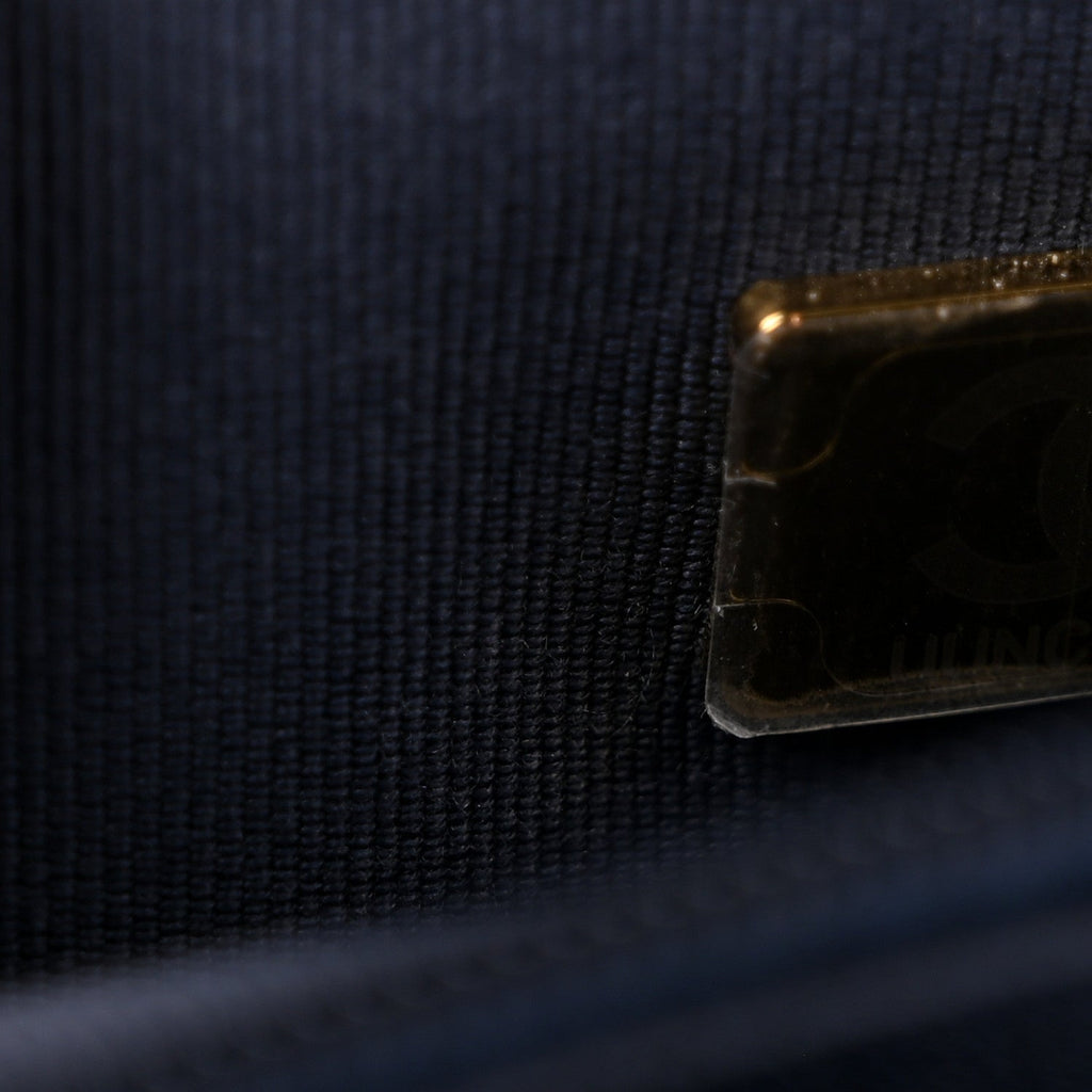 Lambskin Quilted Hold The Line Wallet On Chain WOC Dark Blue