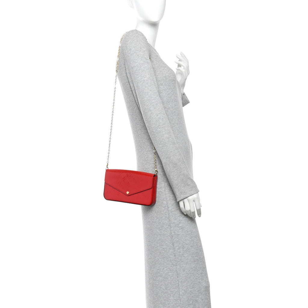 Vernis Felicie Pochette Chain Wallet Cherry