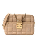 Lambskin Damier Quilt Troca MM Cashmere Beige