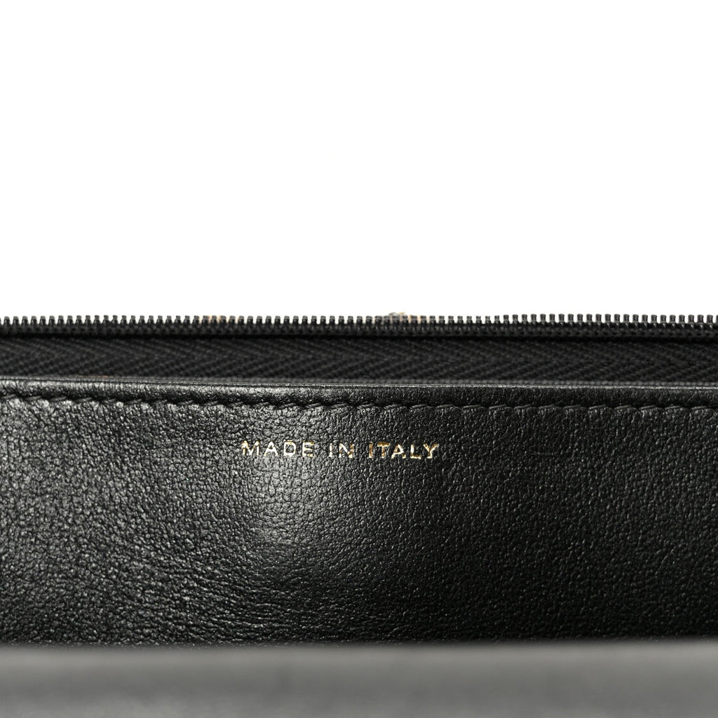 Pearly Lambskin Quilted Charms Wallet On Chain WOC Black