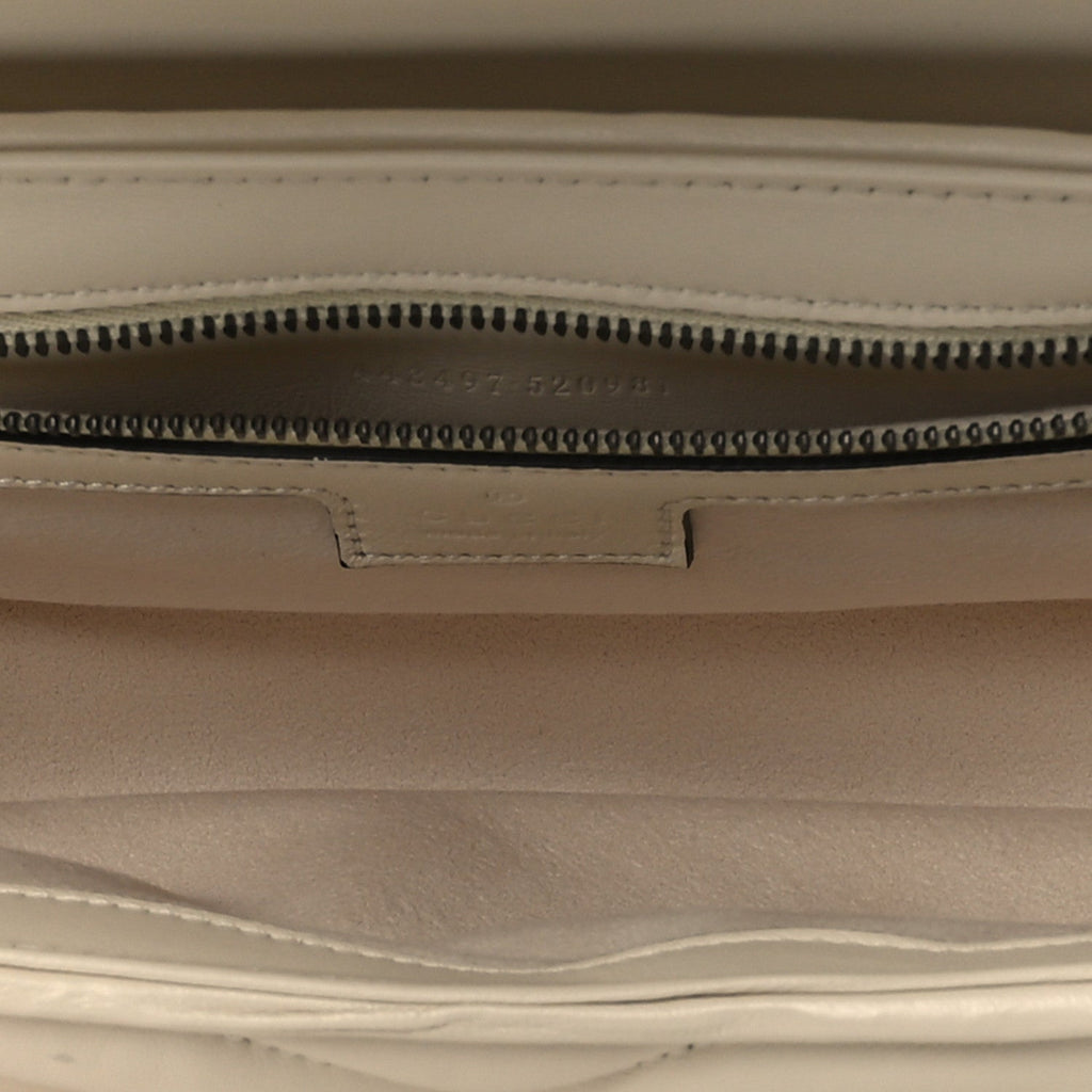 Nappa Matelasse Double G Studs Small Torchon GG Marmont Shoulder Bag Mystic White