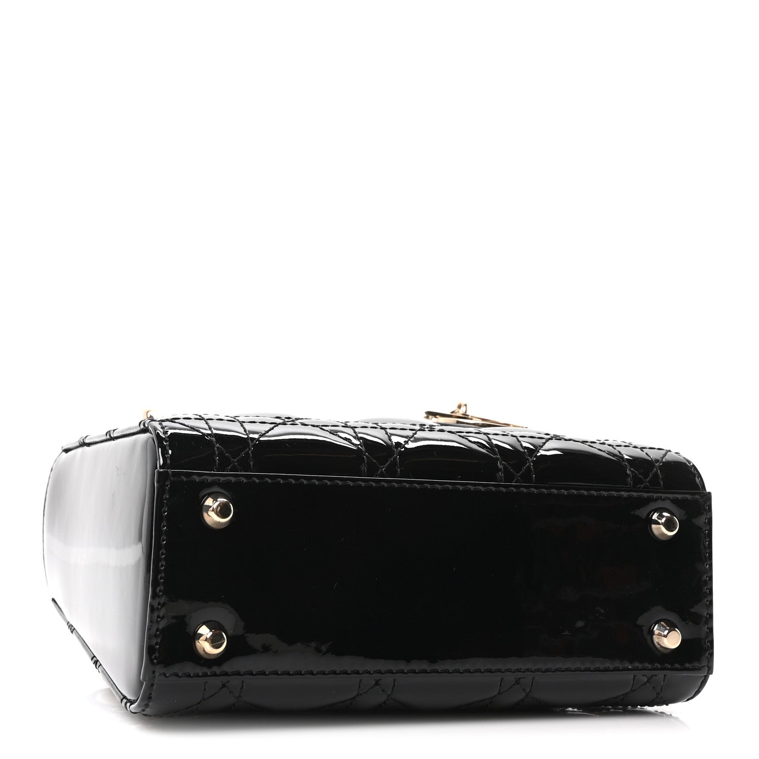 Patent Cannage Mini Lady Dior Black