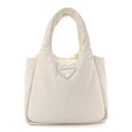 Nappa Soft Padded Medium Double Handled Shoulder Bag White