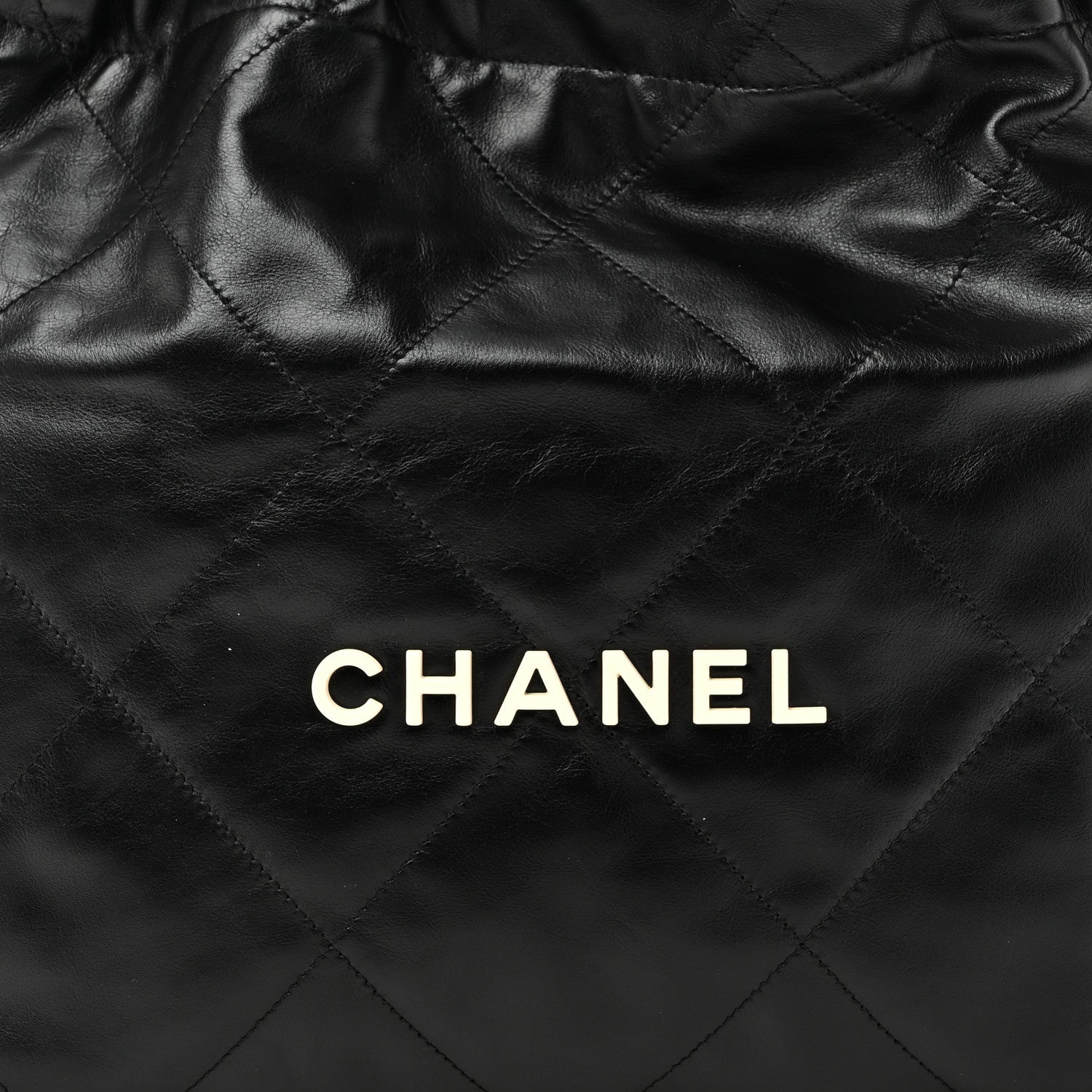 Shiny Calfskin Quilted Small Chanel 22 Black
