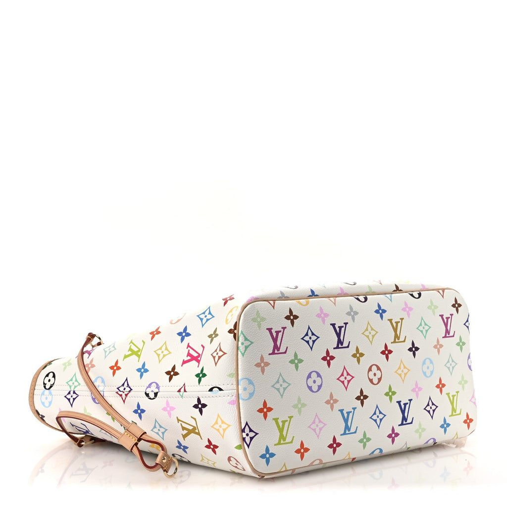 LV X TM Monogram Multicolor Neverfull MM White