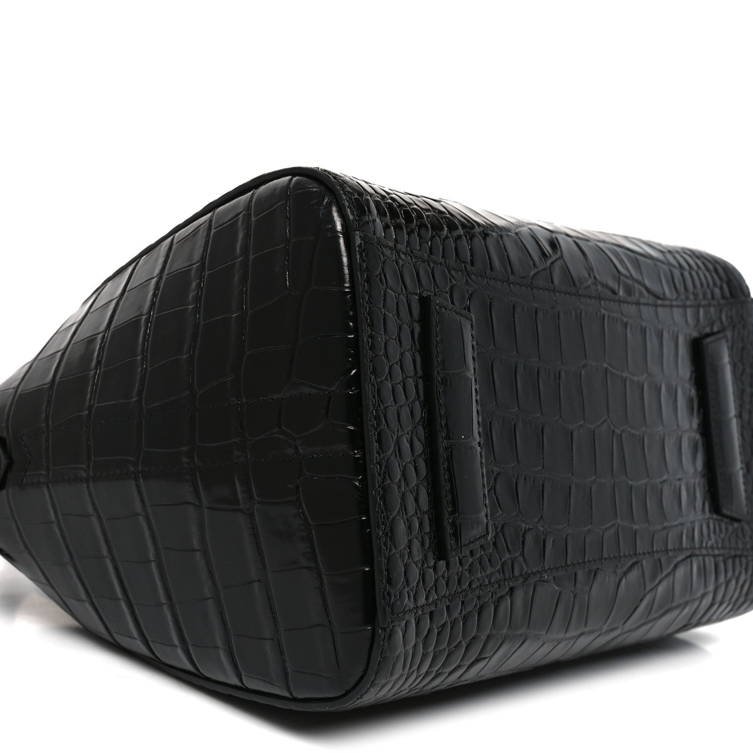 Calfskin Crocodile Embossed Small Antigona Black