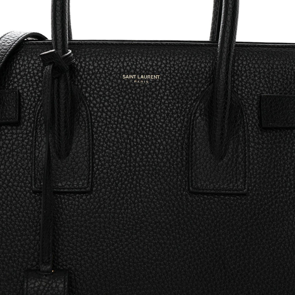 Grained Calfskin Small Sac De Jour Black
