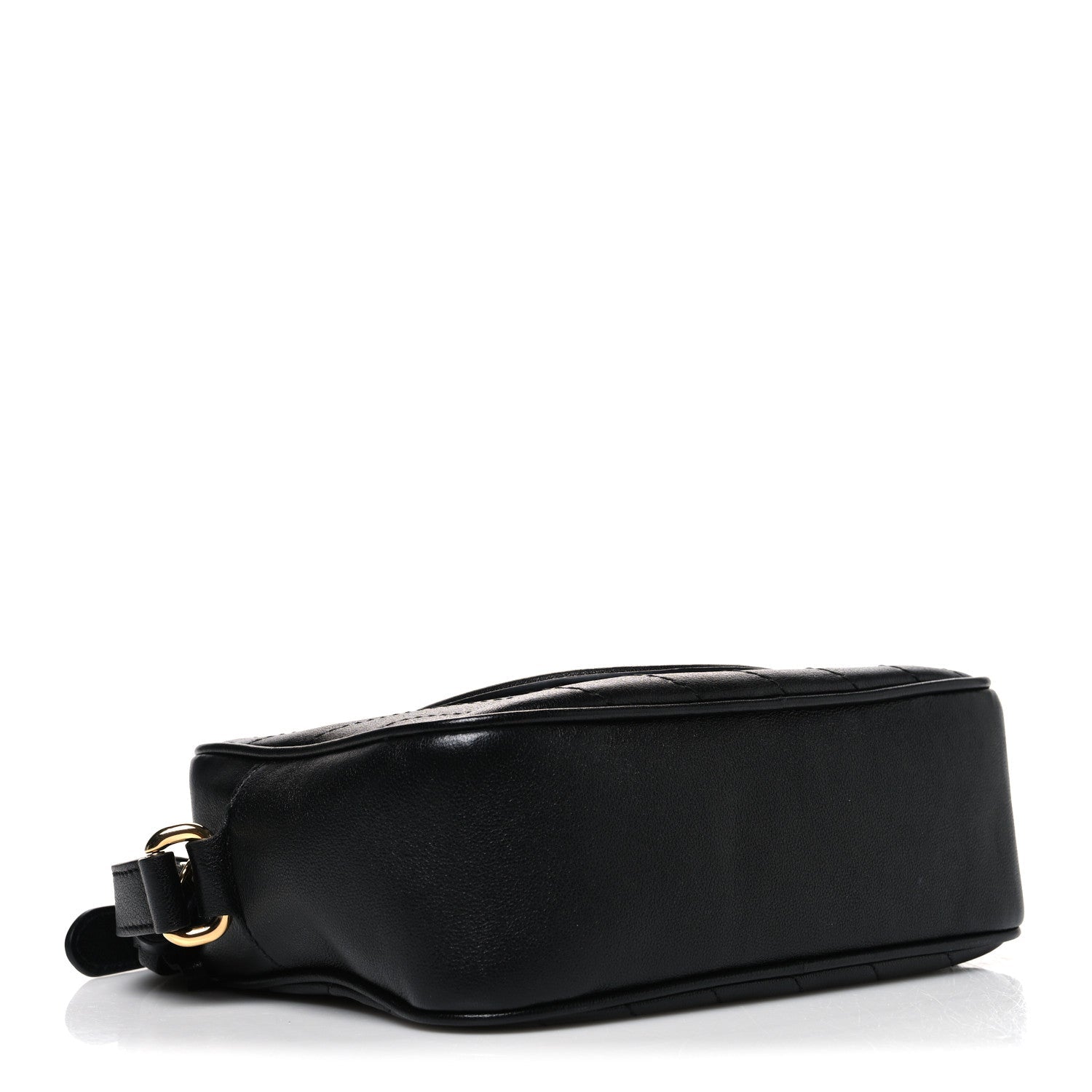 Sakai Be Green Calfskin Diagonal Stitched Small Blondie Shoulder Bag Black