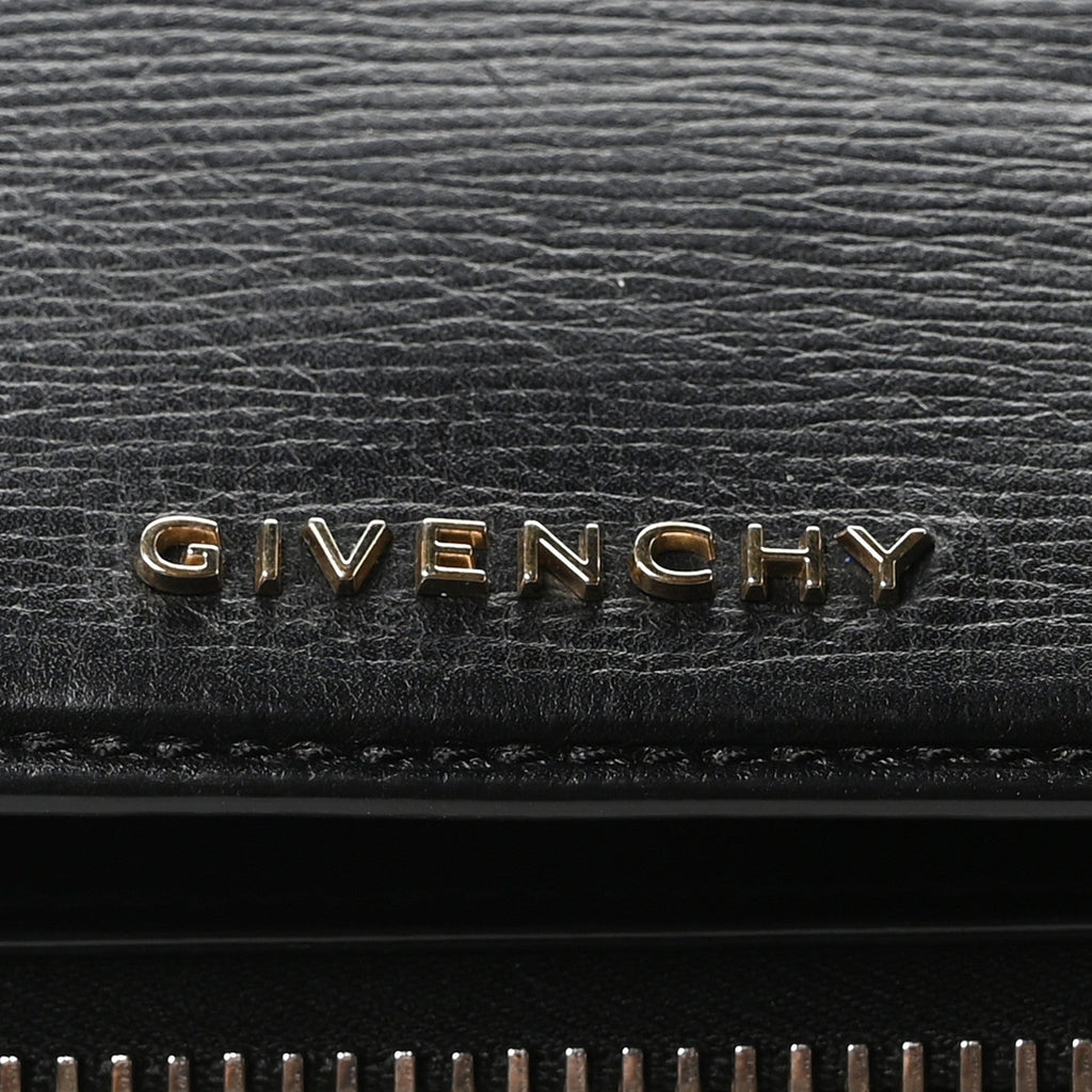 Textured Calfskin Medium Pandora Box Crossbody Bag Black