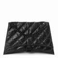 Crushed Calfskin Quilted Matte Black Hardware Medium Crush Chain Bag Black
