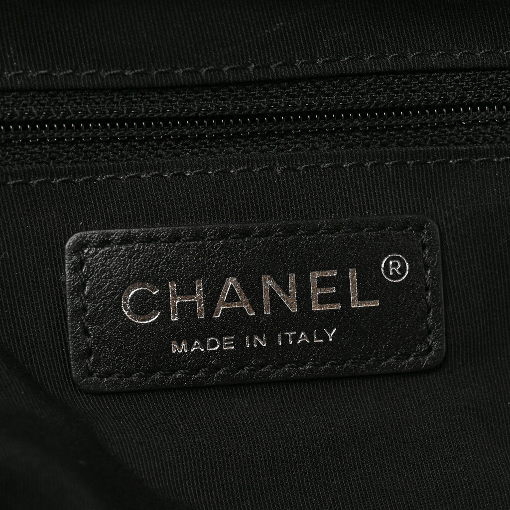 Aged Calfskin Chevron Large Soft Bowling Bag Black